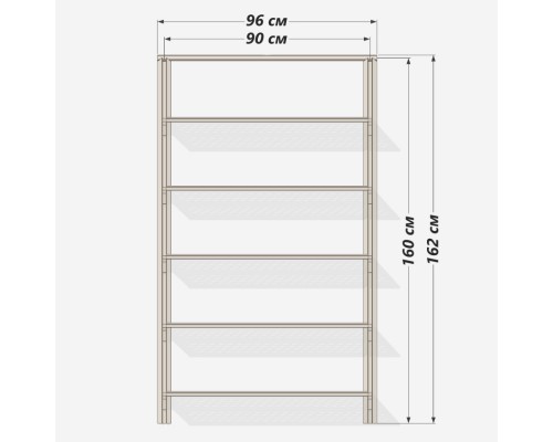 Стеллаж белый металлический навесной